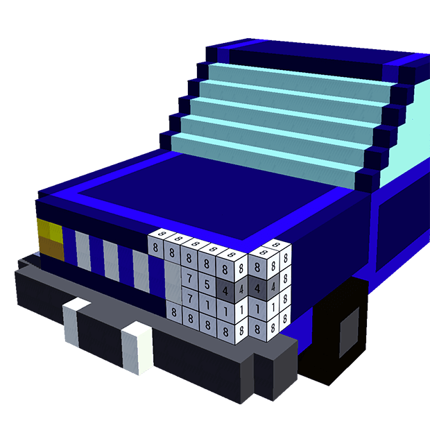 Cars 3D Color by Number - Voxel Coloring Book