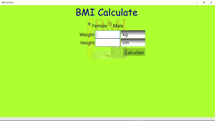 Bmi Calculate Windows Apps Appagg