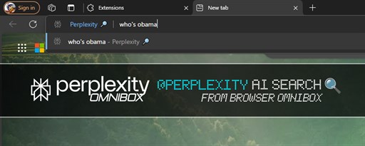 Perplexity Omnibox marquee promo image