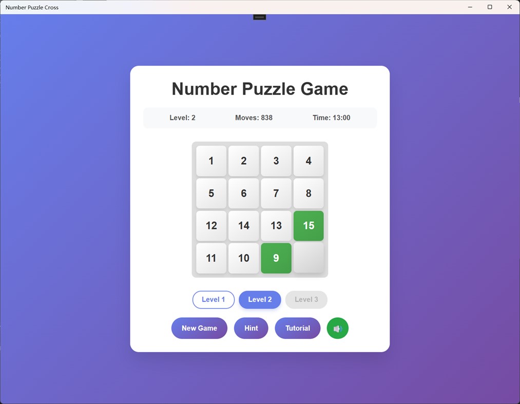 #4. Number Puzzle Cross (Windows) بواسطة: RollerNiGi