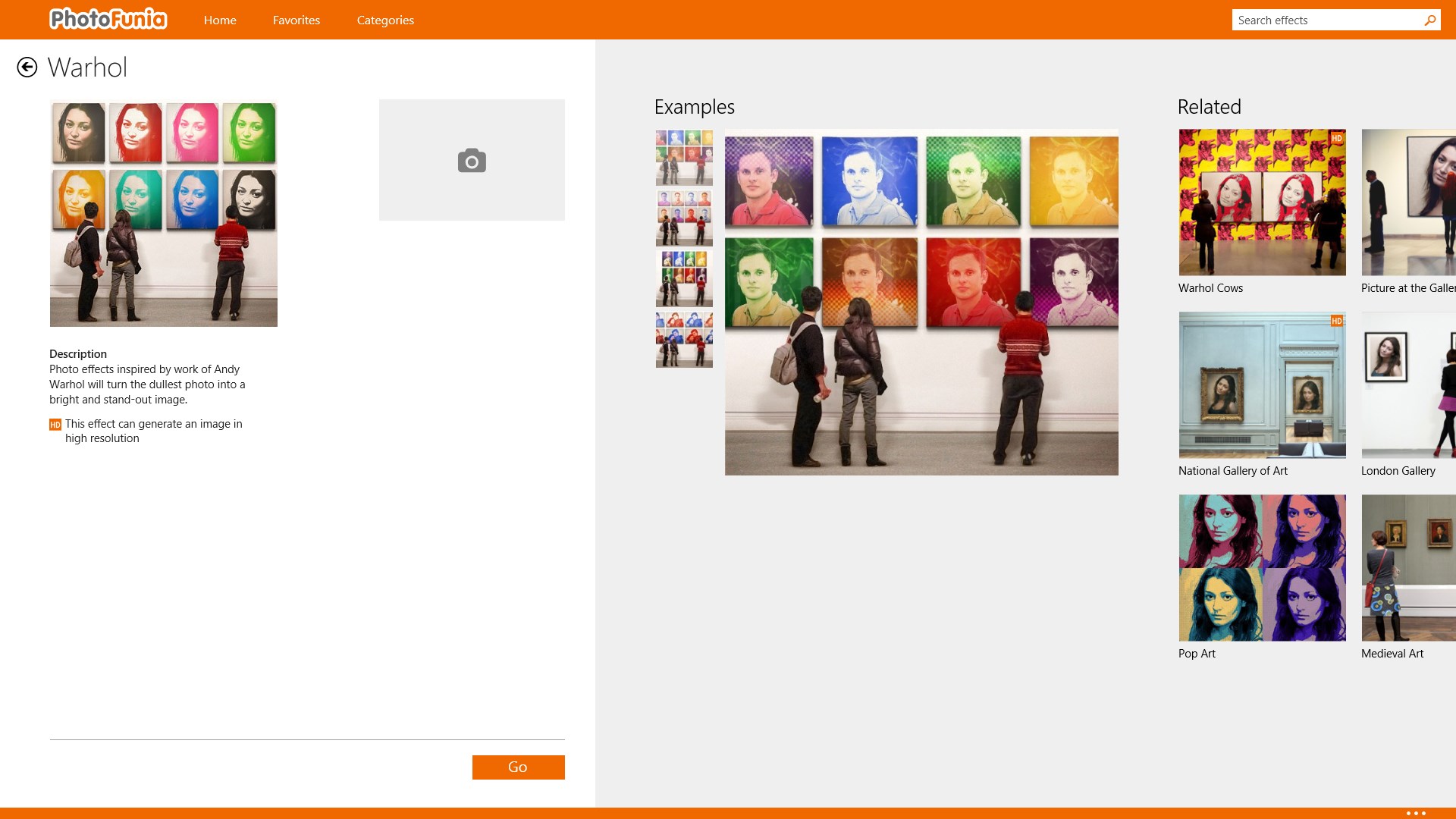 PhotoFunia for Windows UWP screenshot
