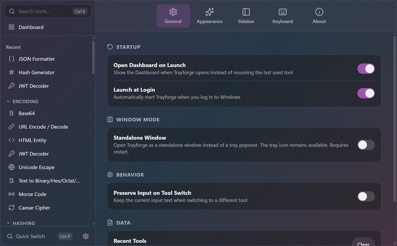 #6. Trayforge (Windows) By: Tovarish.Sanechka