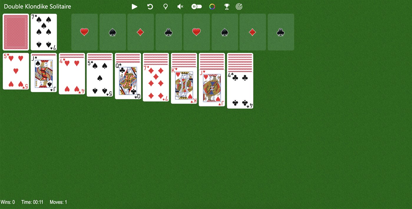 #1. Double Klondike Solitaire Turn 1 (Windows) 由: Solitairen