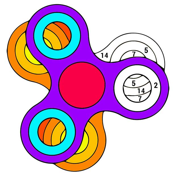 Fidget Spinner Color By Number - Relaxing Coloring Book