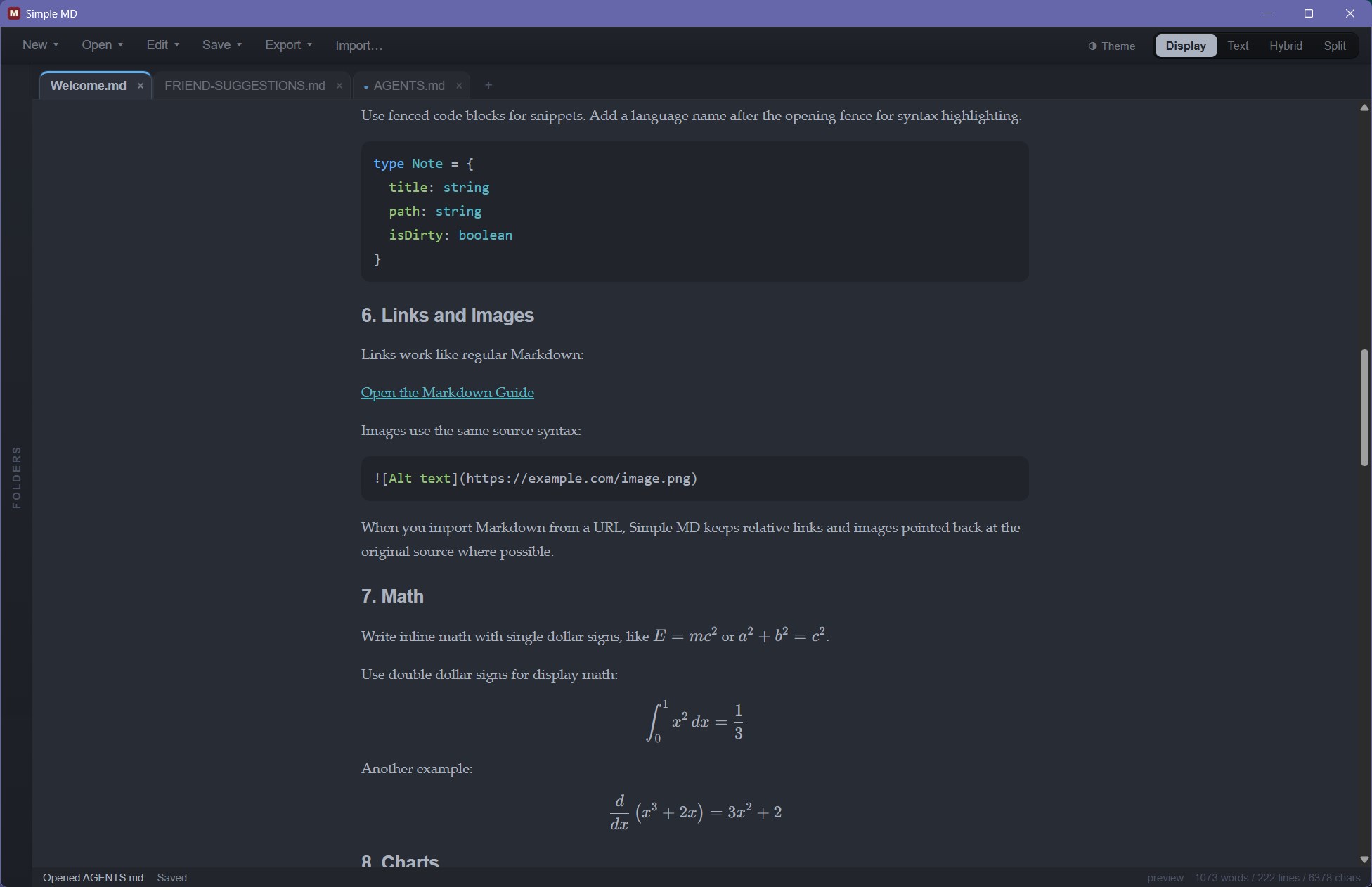 Simple MD screenshot