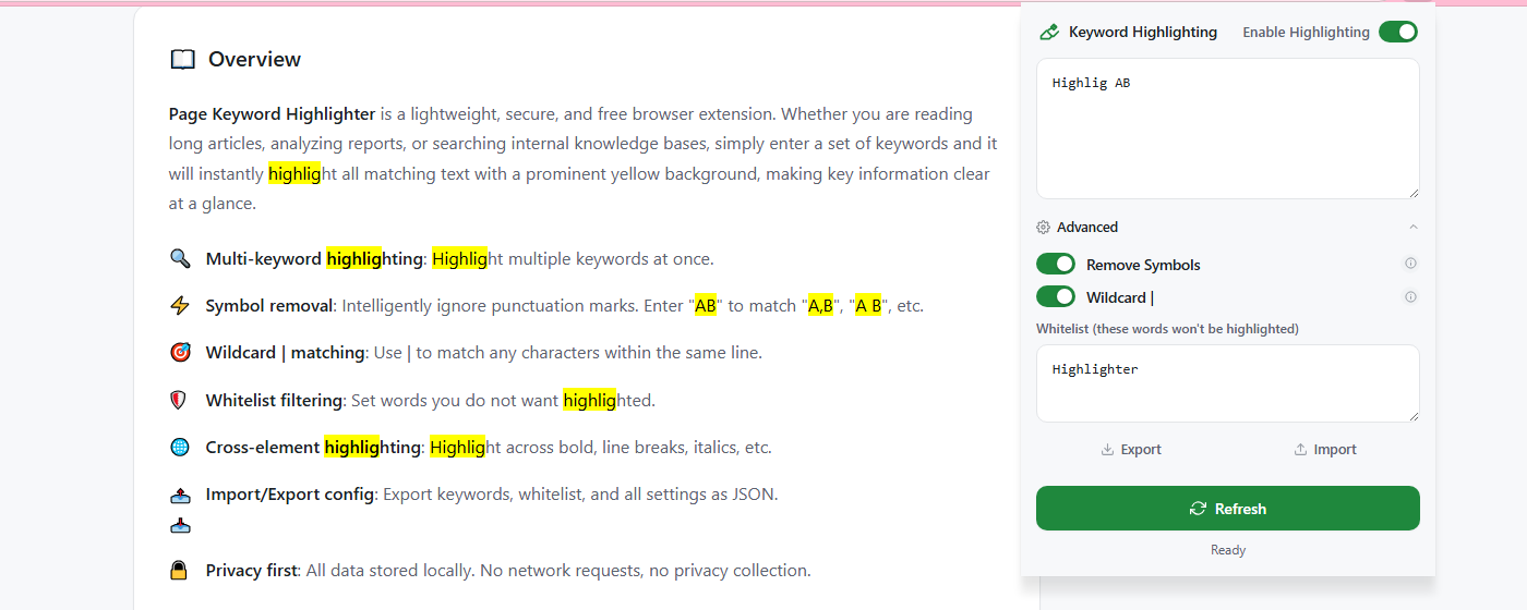Page Keyword Highlighter