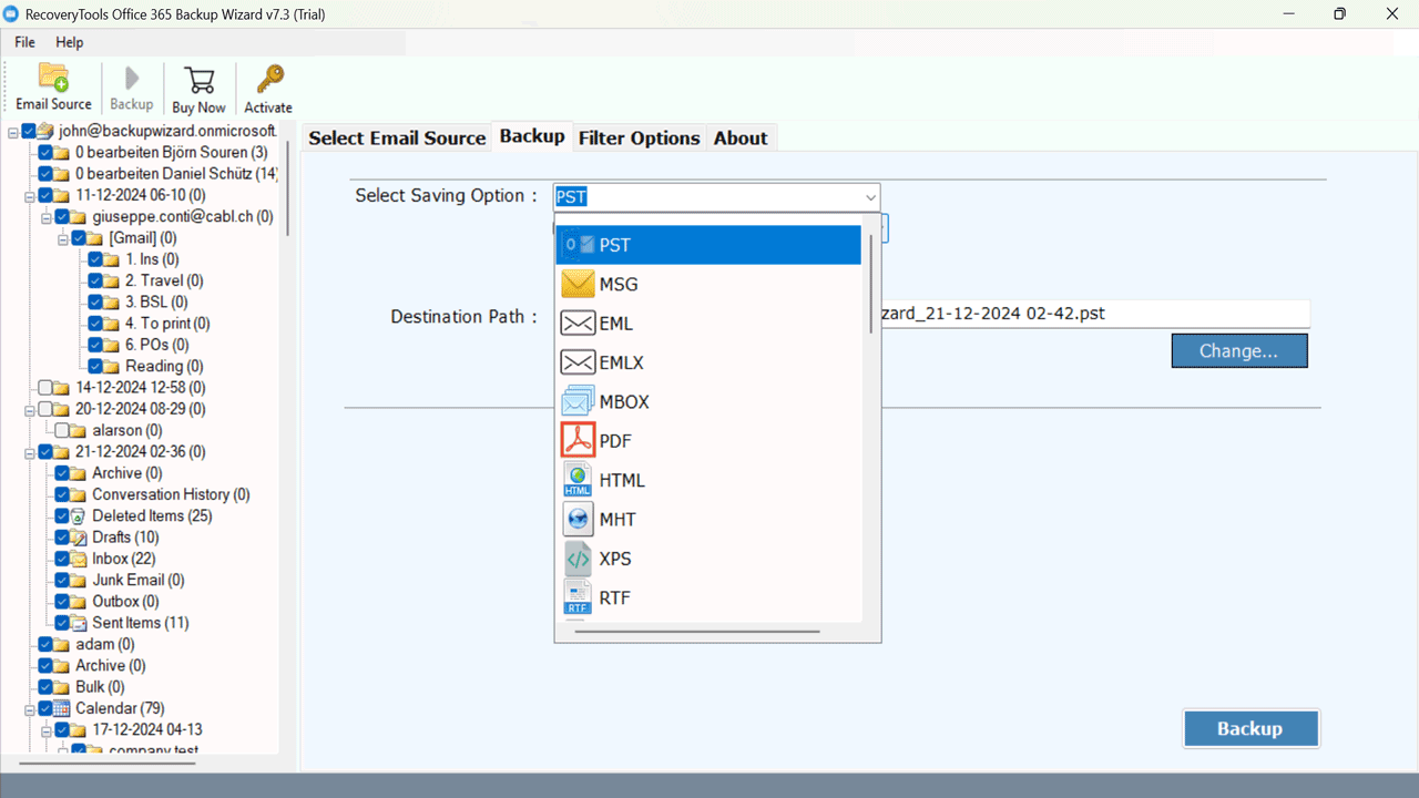 Snapshot 4 of RecoveryTools for Office 365 Backup Software