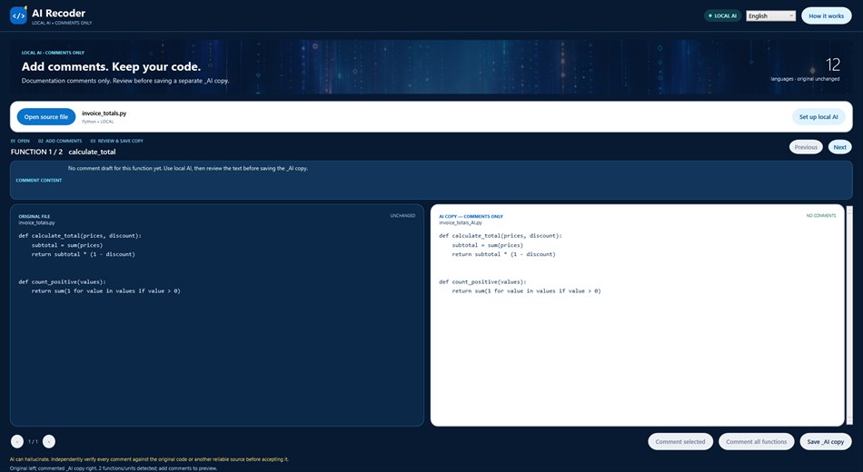 AI Recoder (Windows) بواسطة: Vellora Studio One
