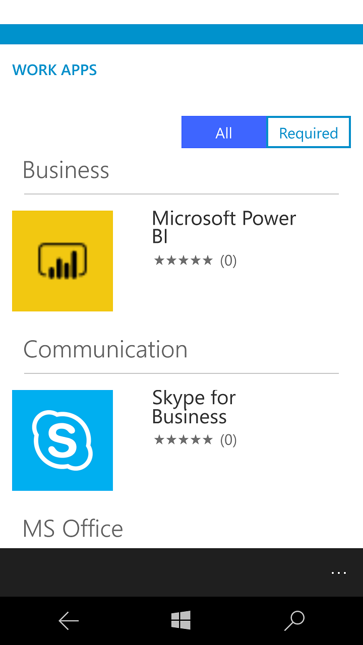 BlackBerry UEM App Catalog screenshot