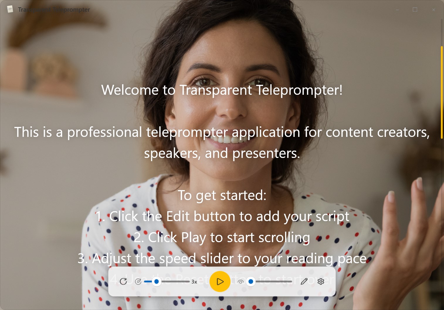 Transparent Teleprompter - Script Over Video screenshot