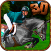 Black Horse Jumping Racing