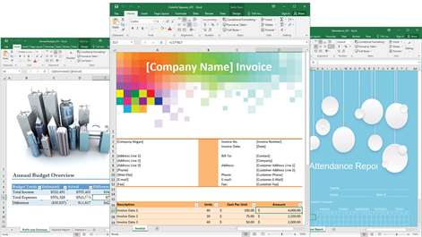 Templates for MS Excel Screenshots 2