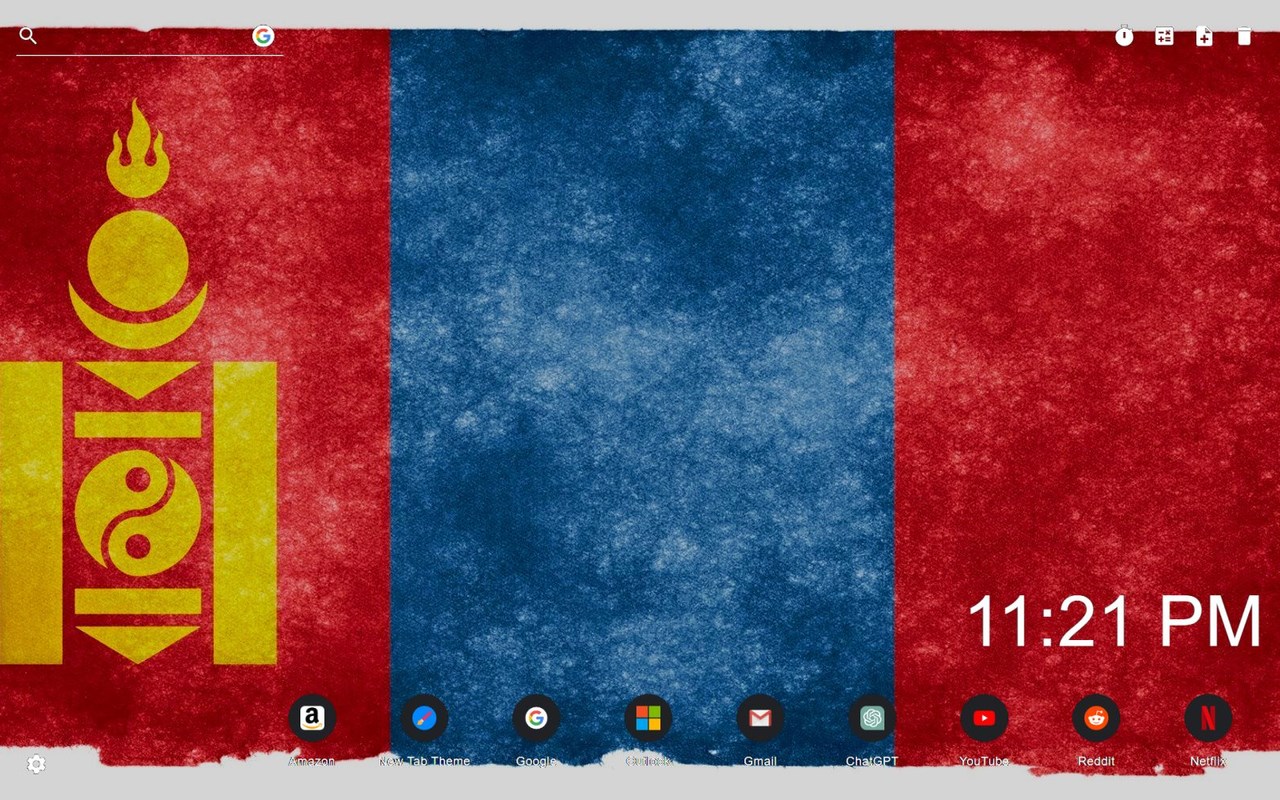 Mongolia Flag Wallpaper New Tab