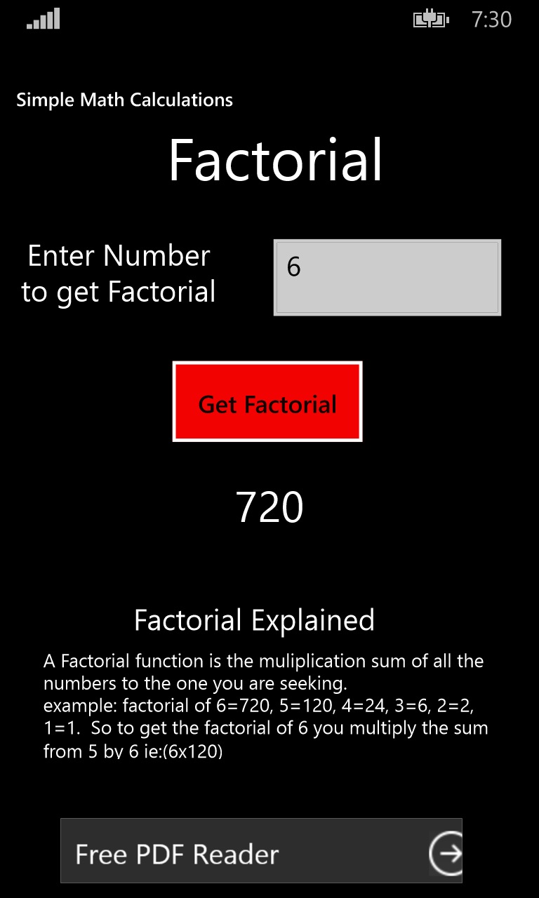 Simple Math Calculations for Windows 10