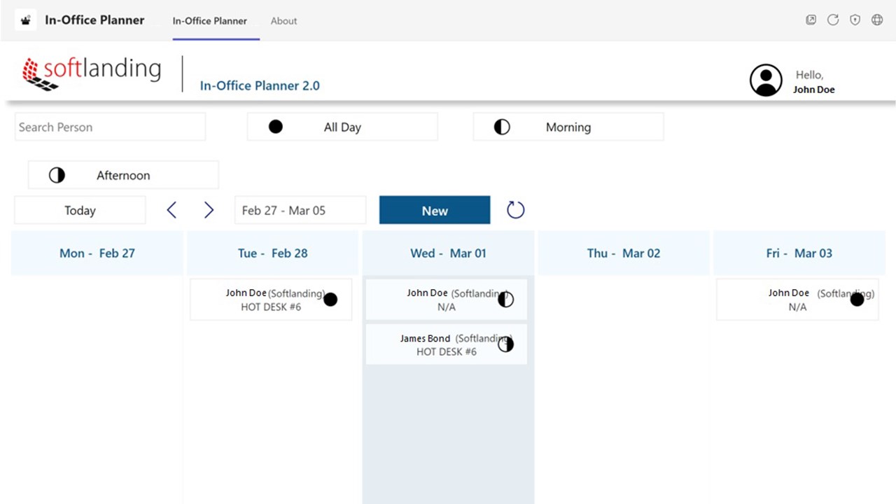 Snapshot 1 of In-Office Planner Power Apps Development