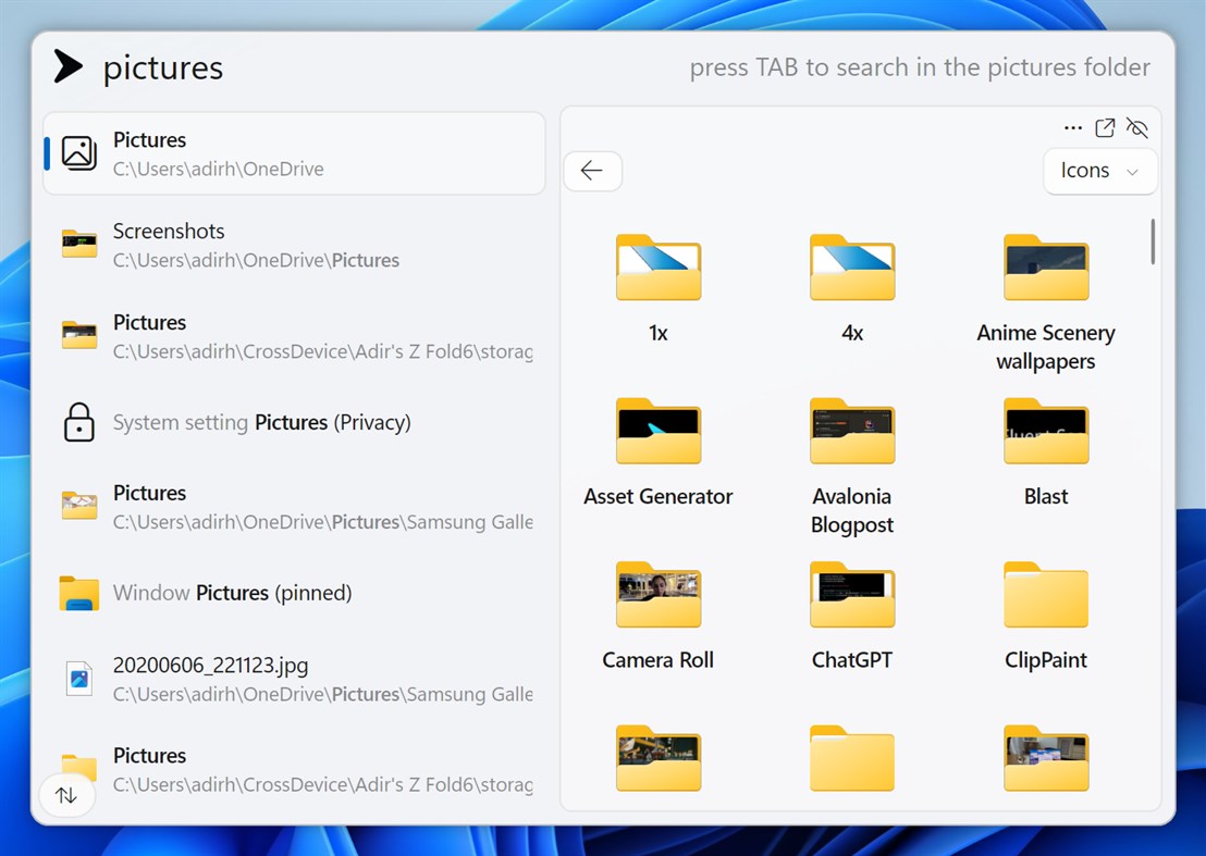 #9. Fluent Search (Windows) Podle: Blast Apps
