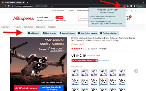 Alisave Plus - Aliexpress Image Downloader