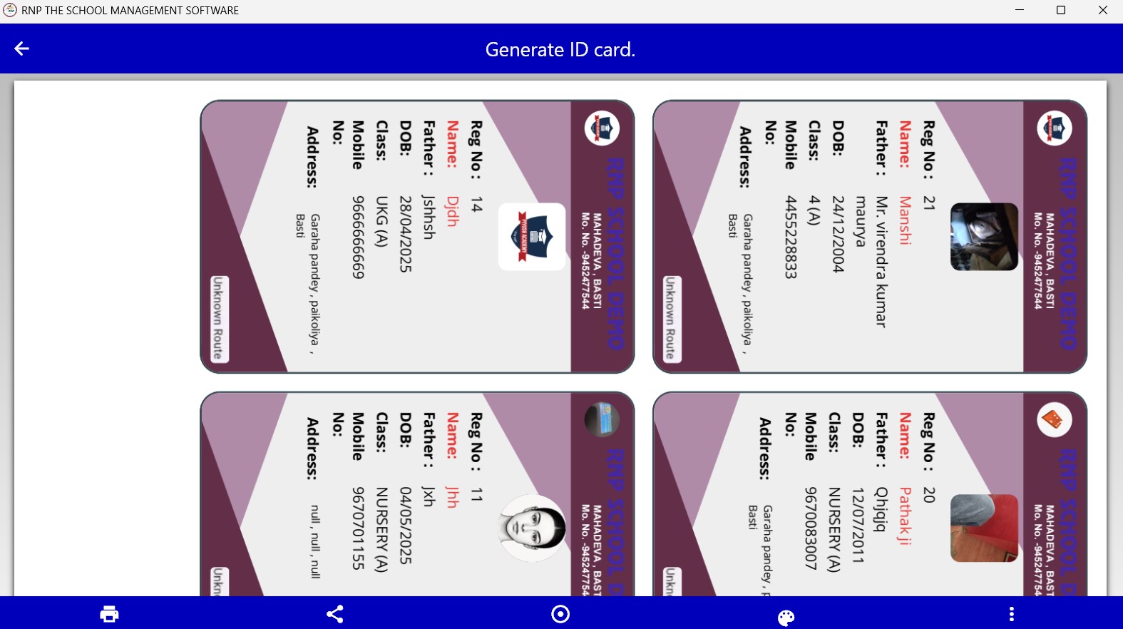 RNP School Management Software screenshot