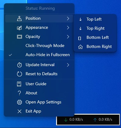 Internet Speed Indicator screenshot