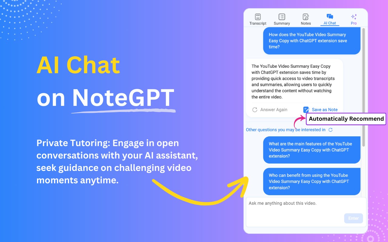 NoteGPT: YouTube & Web Summary with ChatGPT