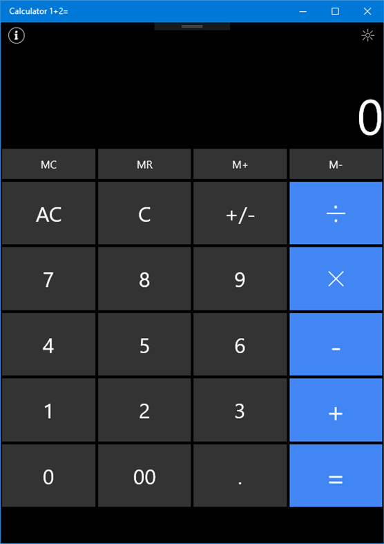 #1. Calculator 1+2= (Windows) 由: PeterCarrington