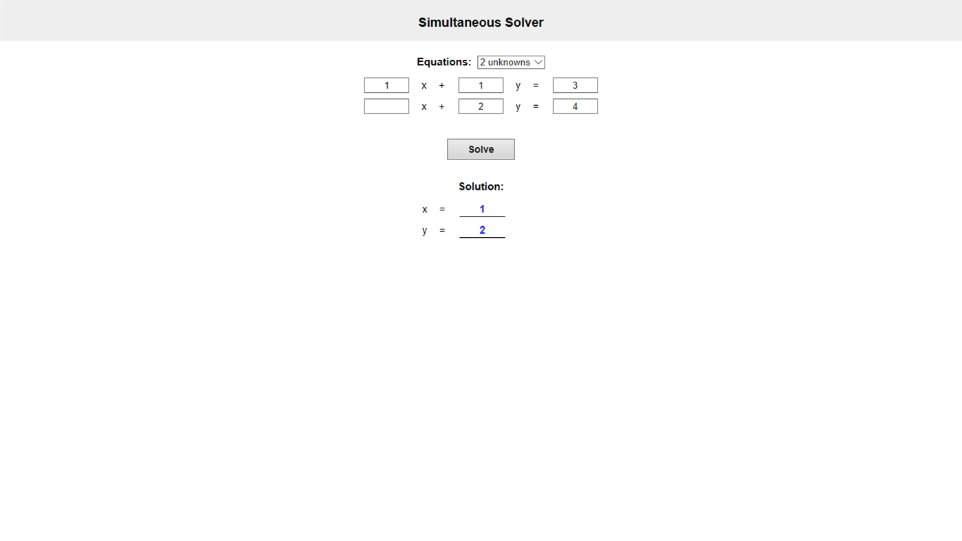 #2. Simultaneous Solver (Windows) Podle: leehy