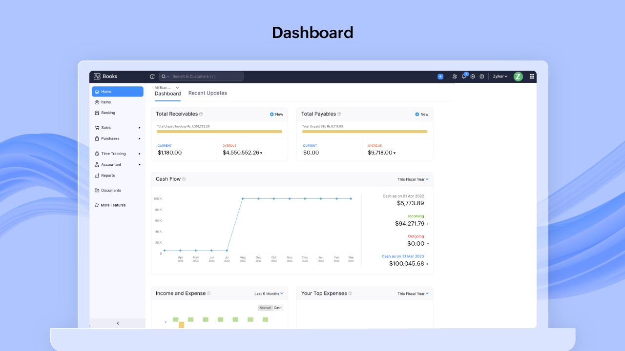 Snapshot 1 of Zoho Books