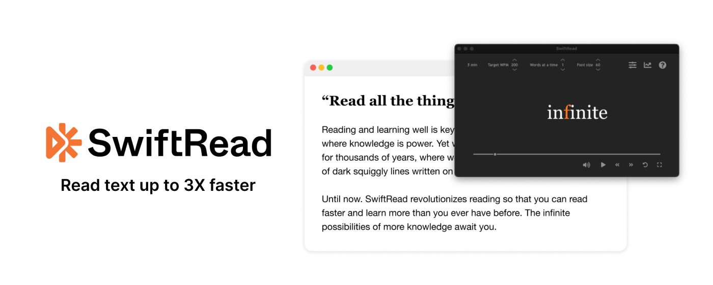 SwiftRead - read faster, learn more marquee promo image