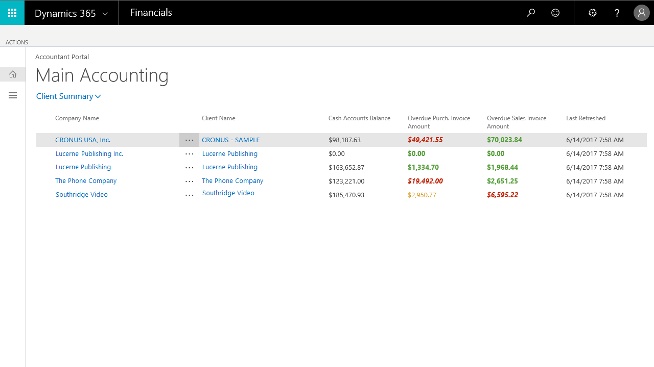 Snapshot 1 of Accountant Portal