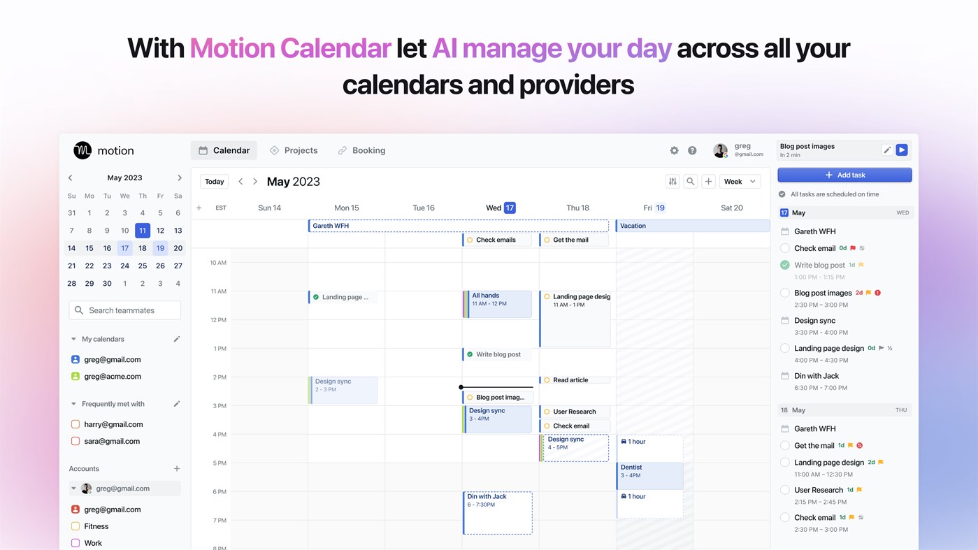 #1. Motion - Projects, Tasks, and Calendar (Windows) By: Motion Software