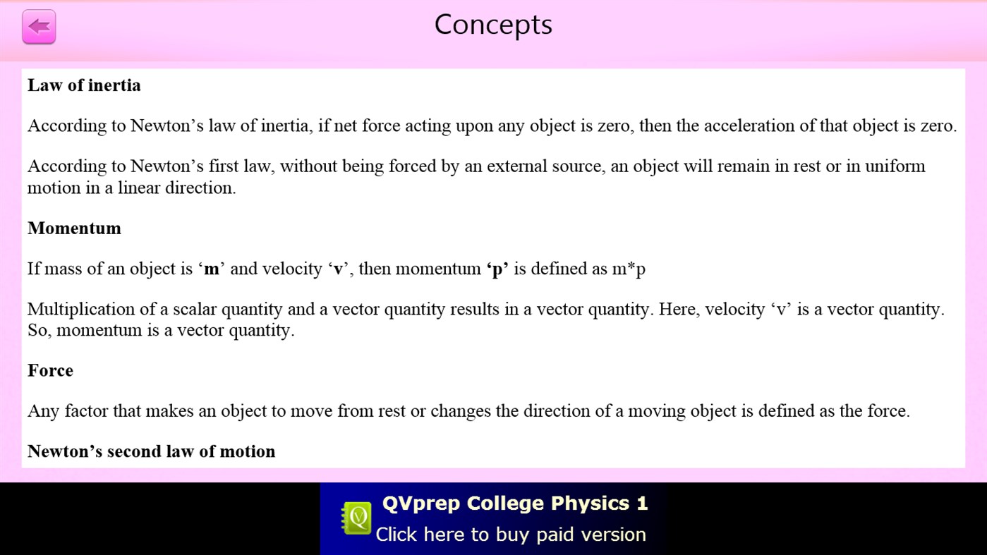 #5. QVprep Lite College Physics Volume 1 (Windows) โดย: PJP Consulting LLC