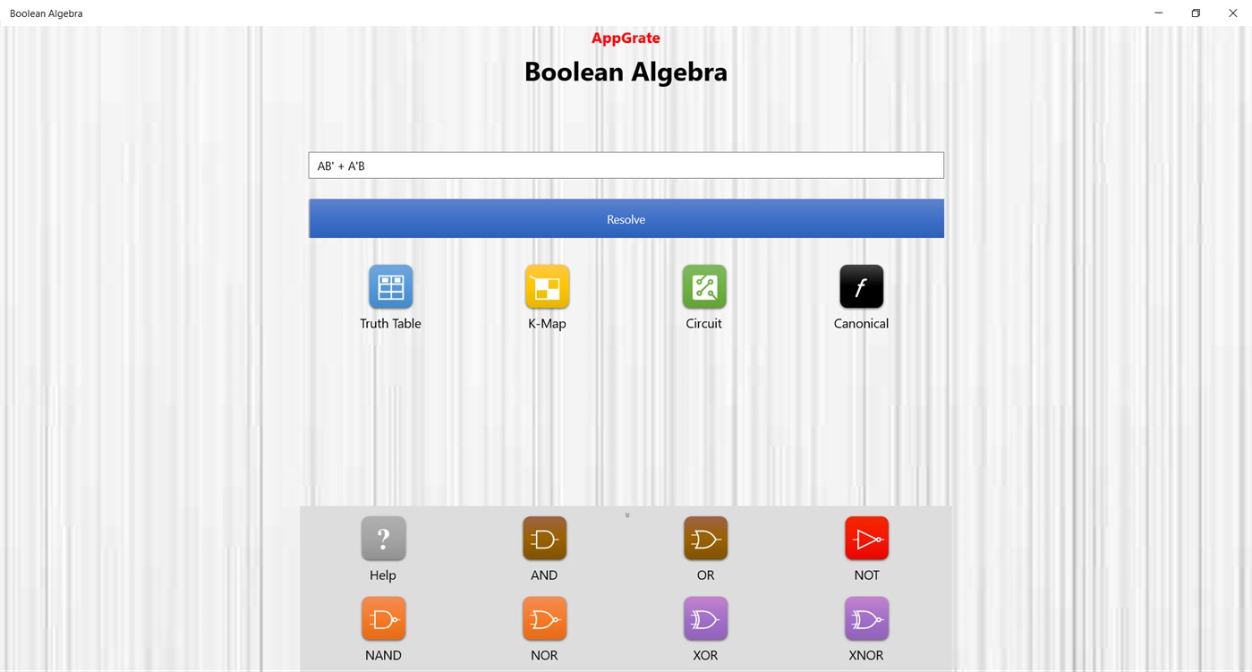 #1. Boolean Algebra (Windows) 由: AppGrate