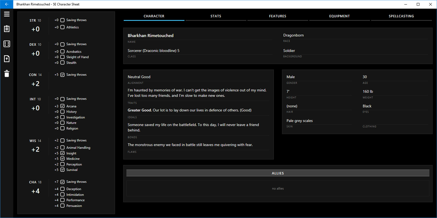 #2. 5E Character Sheet (Windows) 来自: Habitual Indolence