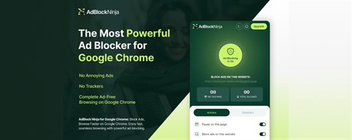 AdBlock Ninja – Block Ads, Boost Privacy, and Browse Faster marquee promo image