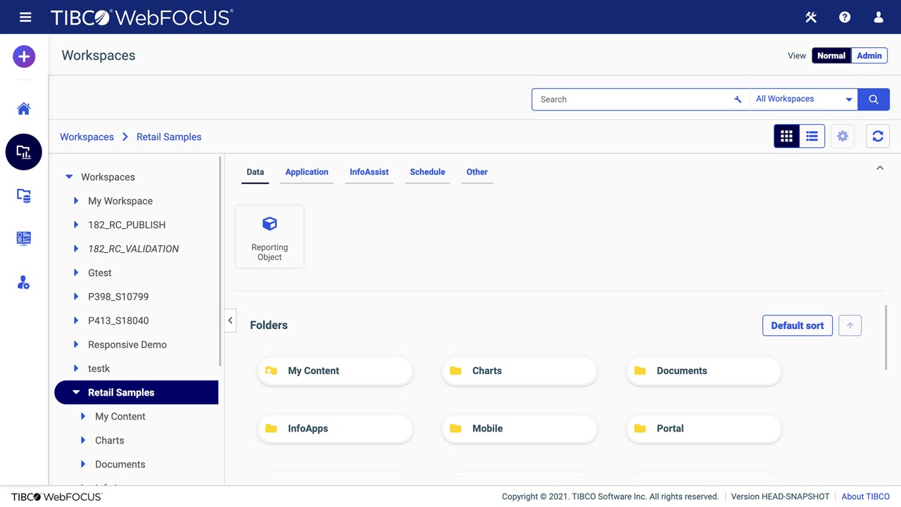 Snapshot 3 of TIBCO WebFOCUS