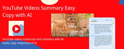 YouTube Videos Summary Easy Copy with AI marquee promo image