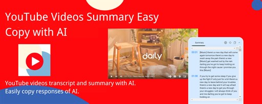 YouTube Videos Summary Easy Copy with AI marquee promo image