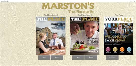 Marston’s The Place – desktop and tablet screenshot 1