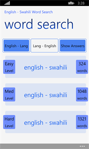 English - Swahili Word Search screenshot 1