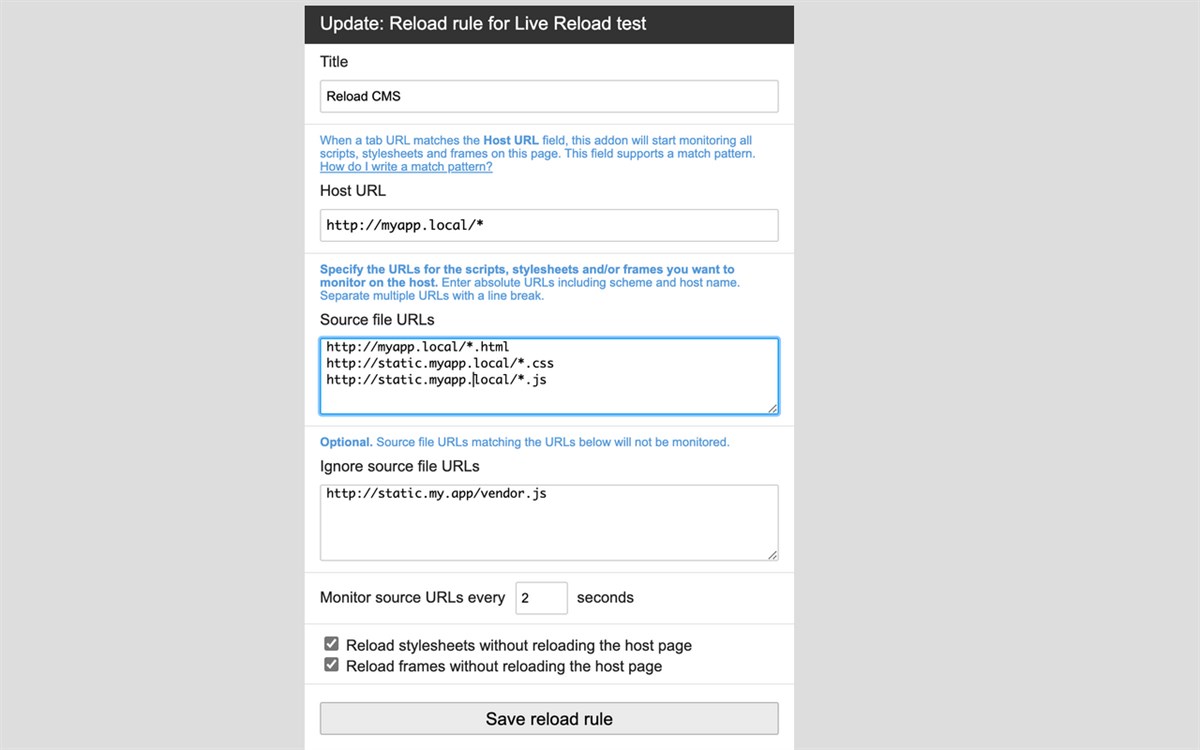 Live Reload - Auto Refresh Web Source Files