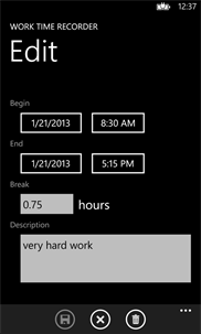 WorkTimeRecorder screenshot 3