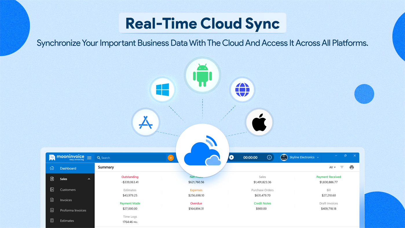 #9. Invoice Maker & Estimate Creator by Moon Invoice (Windows) 来自: Moon Technolabs Pvt. Ltd.