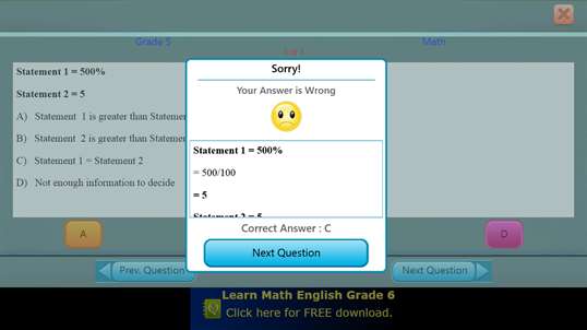 QVprep Lite Math English Grade 5 screenshot 5