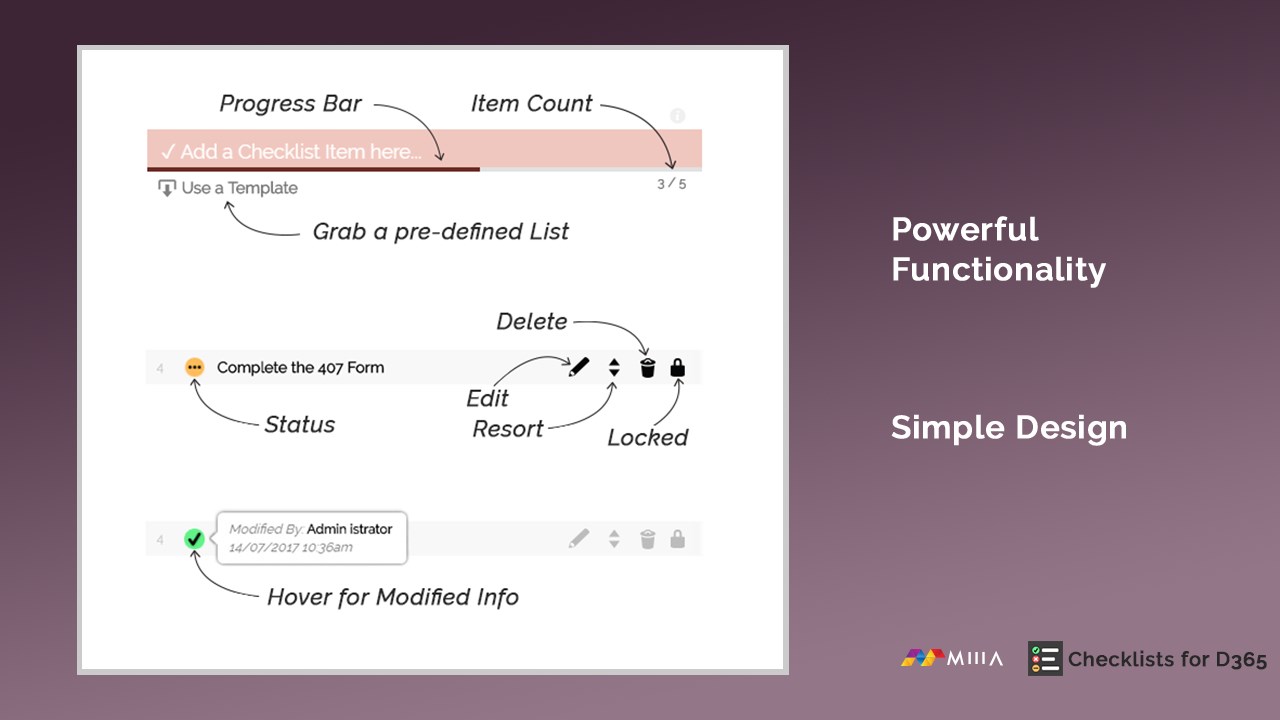 Snapshot 5 of Checklists for D365