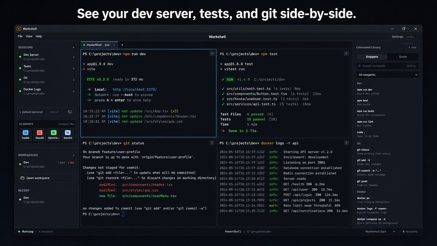 #4. Workshell — PowerShell Workspace & Snippet Manager (Windows) By: stargazer07