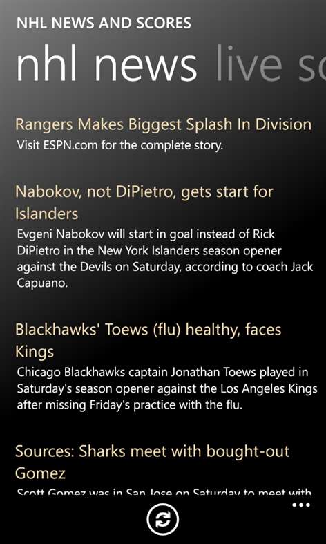 NHL News and Scores Screenshots 1