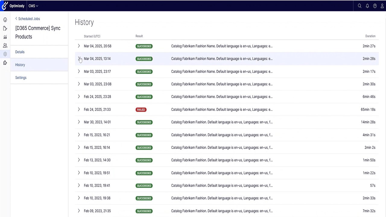 Snapshot 5 of Optimizely DXP & eCommerce Connector for Microsoft Dynamics 365 Supply Chain Management & Commerce