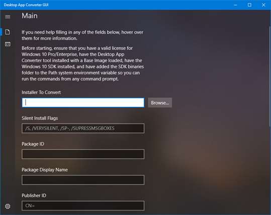 Desktop App Converter GUI screenshot 1
