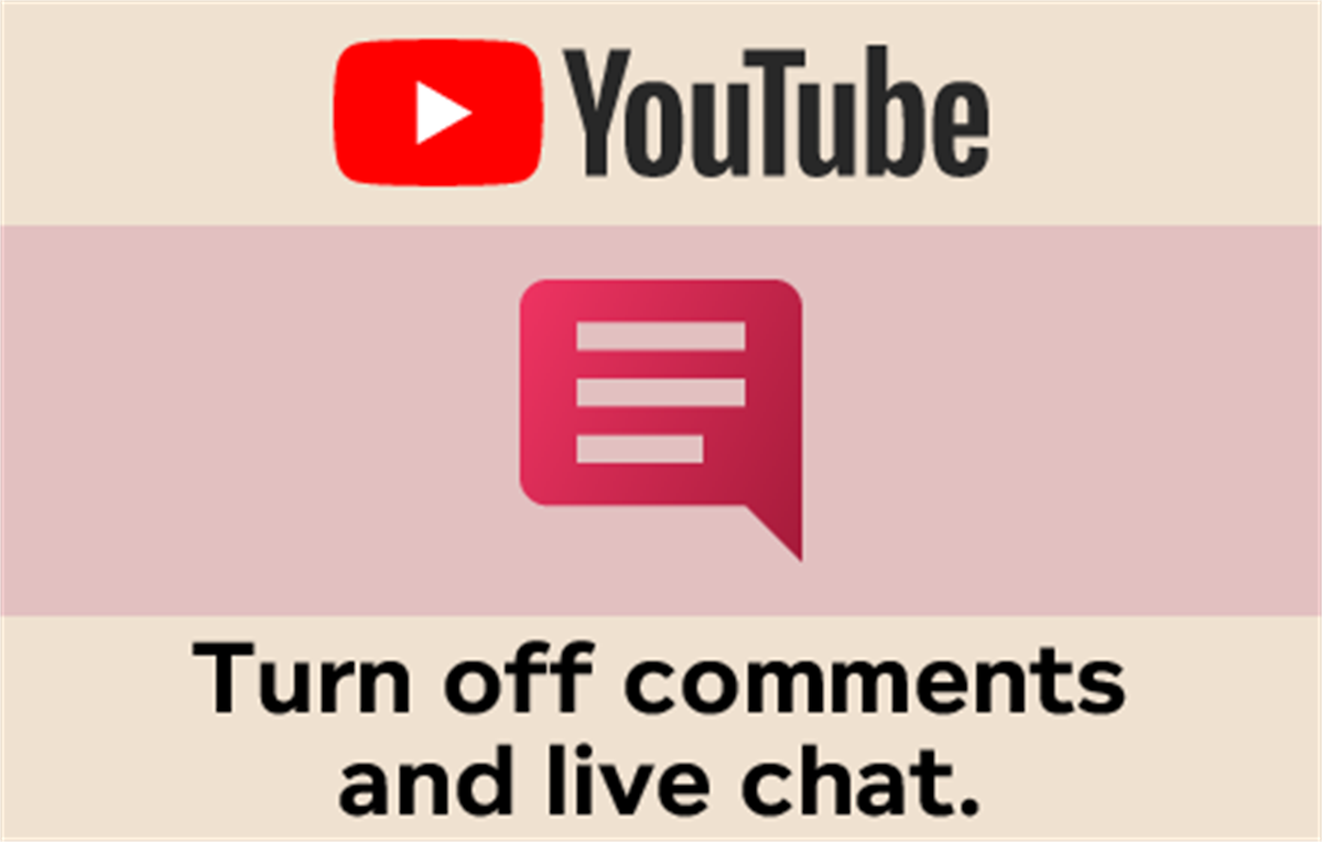 Turn Off YouTube Comments & Live Chat