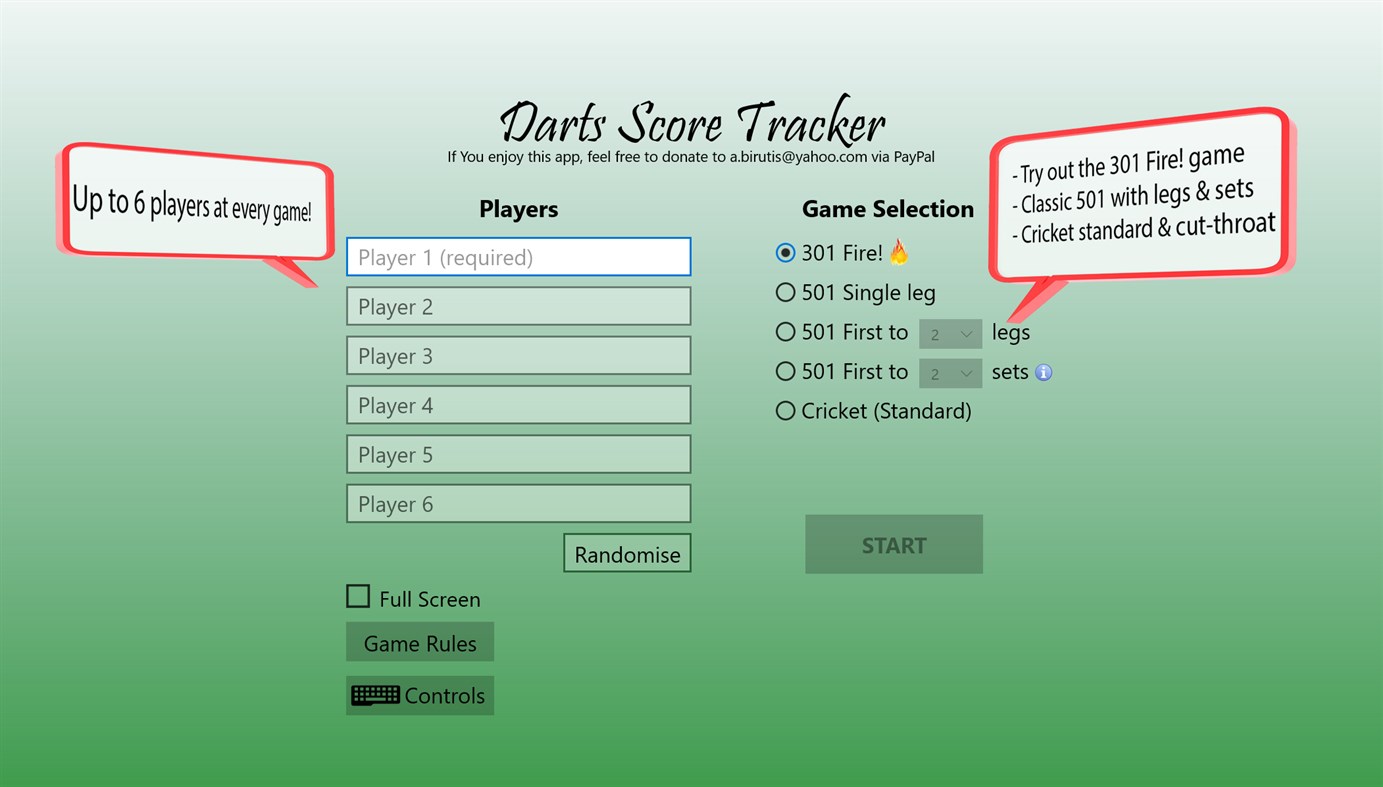 #1. Darts Score Tracker (Windows) De: A.B.